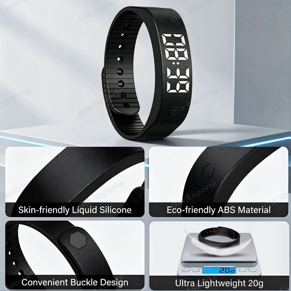 Digital Watch With Alarm Vibrating Alarm Clock Silent Vibration Wake Up Wristband Adjustable Smartwatch Wristband Clock Peaceful Pleasures Health and Wellness