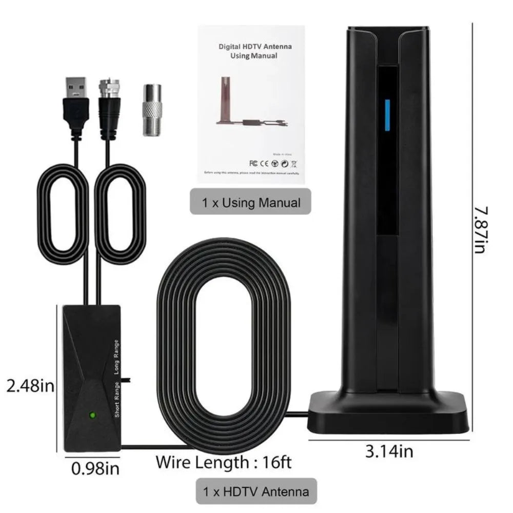 Indoor Digital TV Antenna 4K HDTV T-Type 36dB Amplified