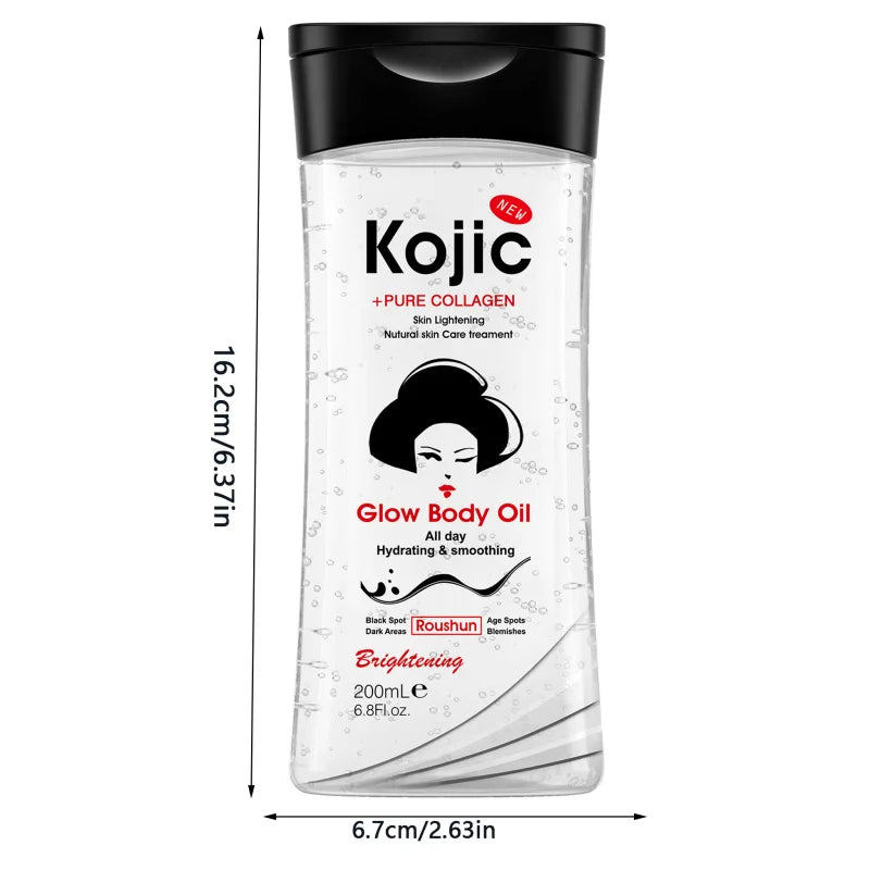 200ml Kojic Acid Body Oil Body Essential Oil Skin Care Oil Moisturizing and Hydrating Care Suitable for All Seasons Peaceful Pleasures Health and Wellness