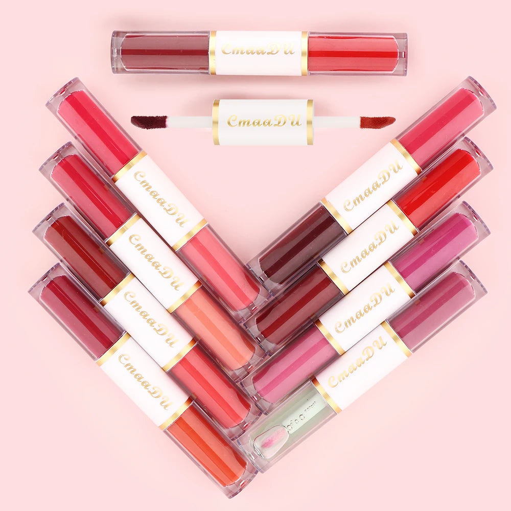 Dual-Head Lip Gloss Stick, Long-Lasting & Easy-To-Apply, Multiple Colors Available, Perfect for Various Makeup Looks Peaceful Pleasures Health and Wellness