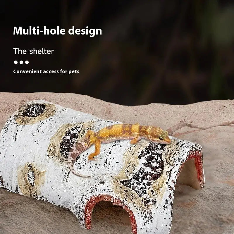 PVC Reptile Hide Cave Birch Texture | Lizards & Amphibians