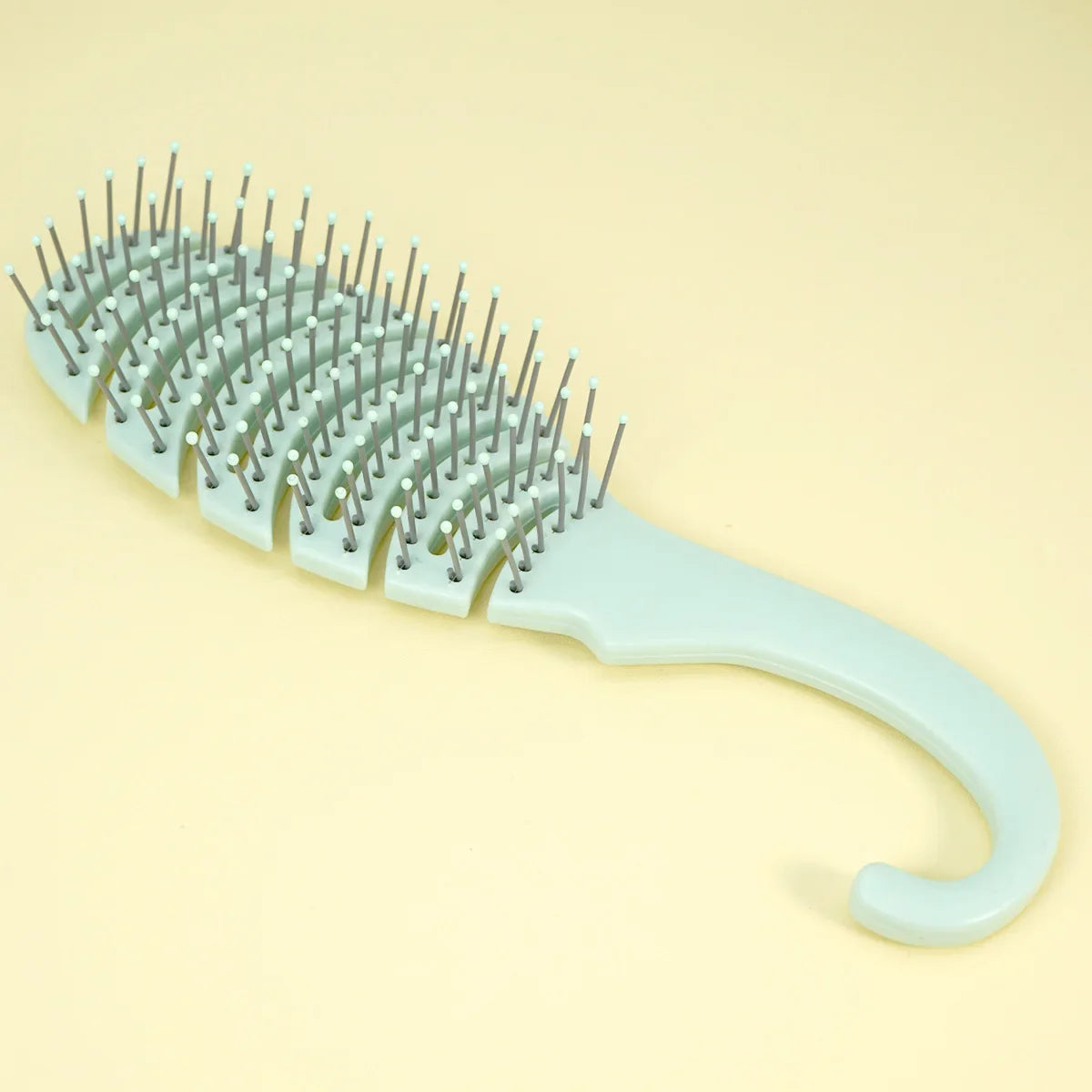 Pastel Vent Hair Brush – Hollow Grid, Hook Handle, Gentle Bristles