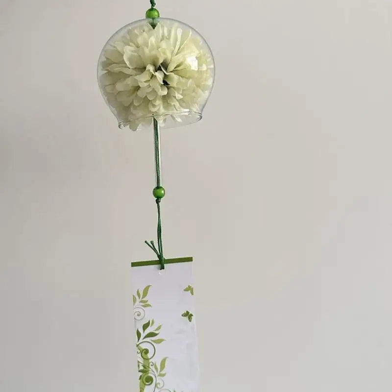 Japanese Glass Wind Chime with Artificial Flower | Home Decor Glass Wind Chime Peaceful Pleasures Health and Wellness I