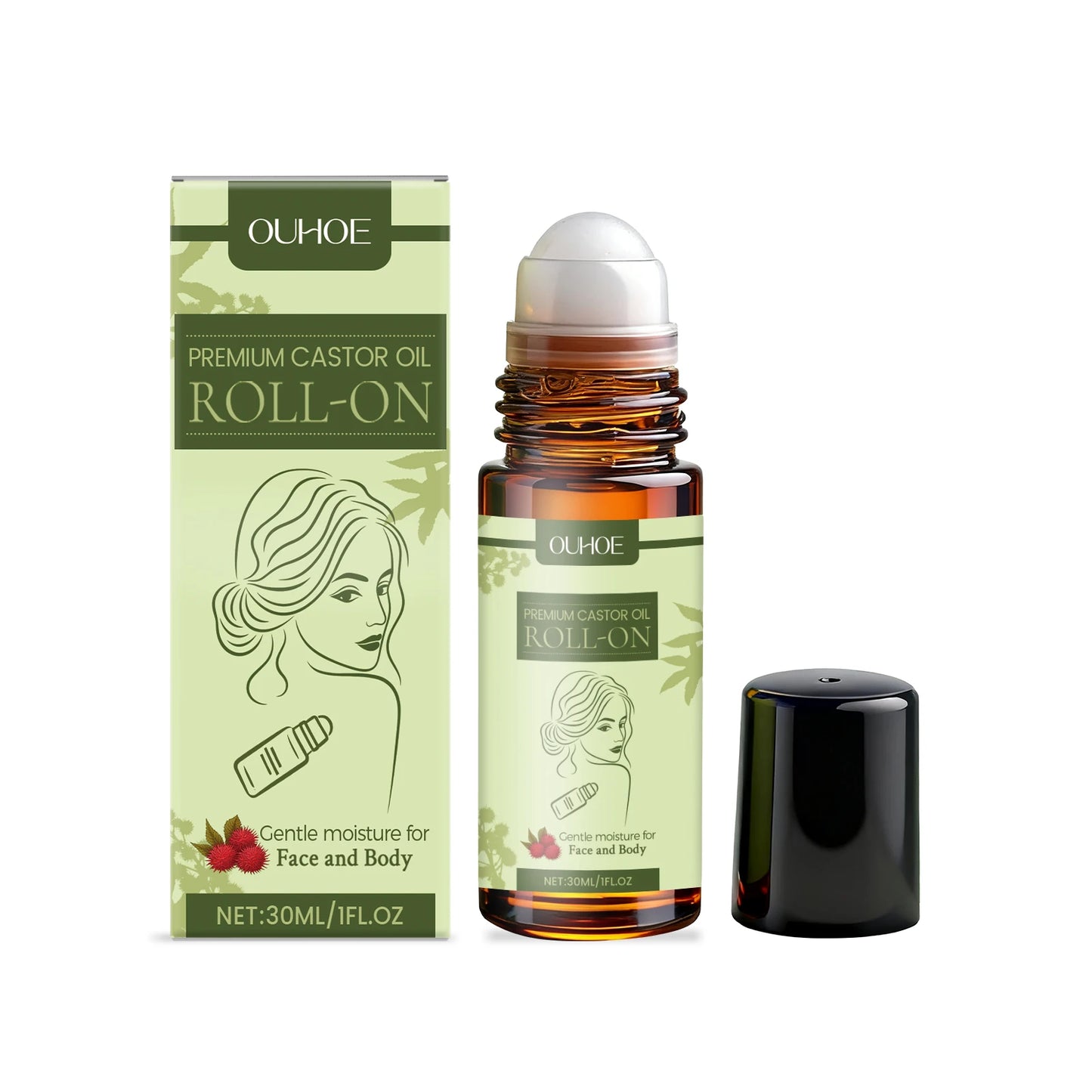 Castor Oil Roll-On | Nourishing Hydrating Skin Moisturizer 30ml