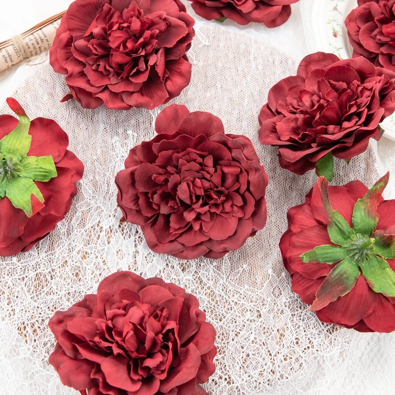Silk Artificial Peony Dahlia Flower Heads 10cm – 5 or 10pcs