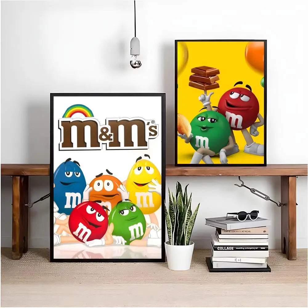 M&M's Candy HD Wall Art Poster – Self-Adhesive Waterproof PVC Wall Art Poster Peaceful Pleasures Health and Wellness