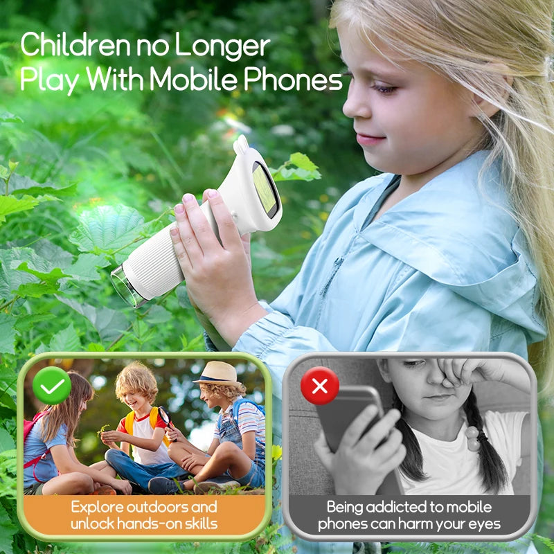 Kids Microscope 1000x Magnifier Microscope 200 Megapixels With LED Photo Video Function Educational Toys Science For Children Peaceful Pleasures Health and Wellness
