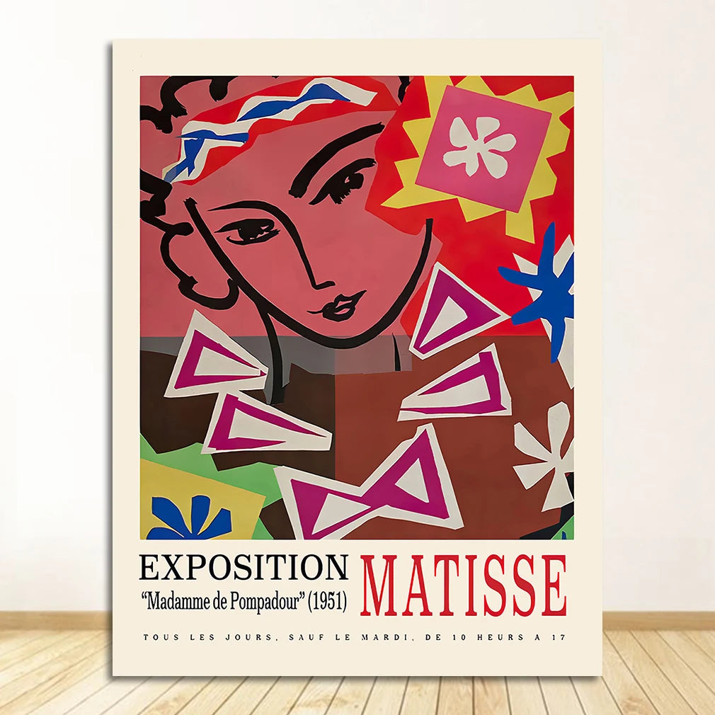 Nordic Matisse Leaf & Figure Canvas Wall Art | Living Room