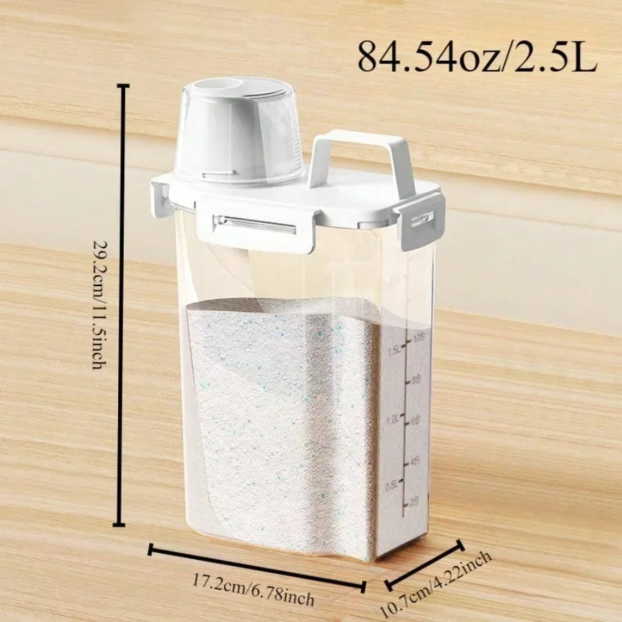 2.5L Covered Moisture-proof Sealed Storage Container - Used for Grain, Nut, Flour, Rice Food Storage Boxes Peaceful Pleasures Health and Wellness WHITE