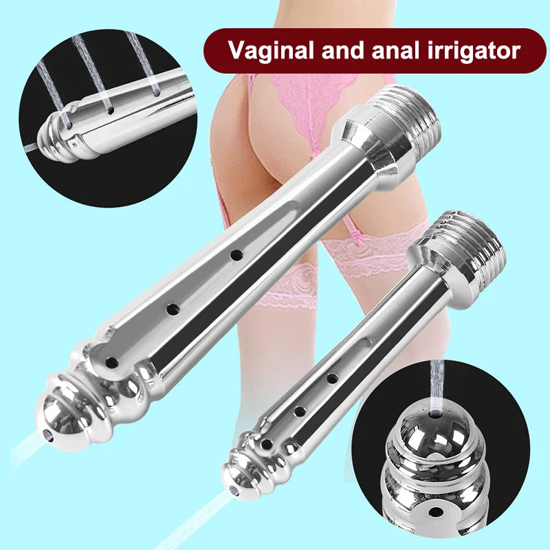 Metal 3 Holes Side Opening Bidet Anal Sprinkler Enema Cleaning Shower Colonic Douche Nozzle Vaginal Wash Bathroom Accessories Peaceful Pleasures Health and Wellness