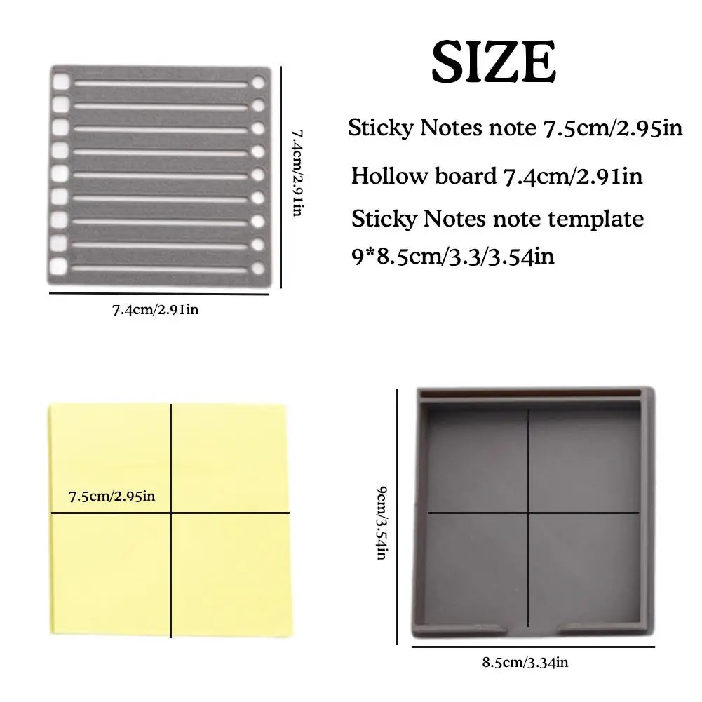 Sticky Note Dispenser Sticky Note Holder With Stencil Sticky Notes Template For Note Pad Self-adhesive Notepad Note Organ Peaceful Pleasures Health and Wellness