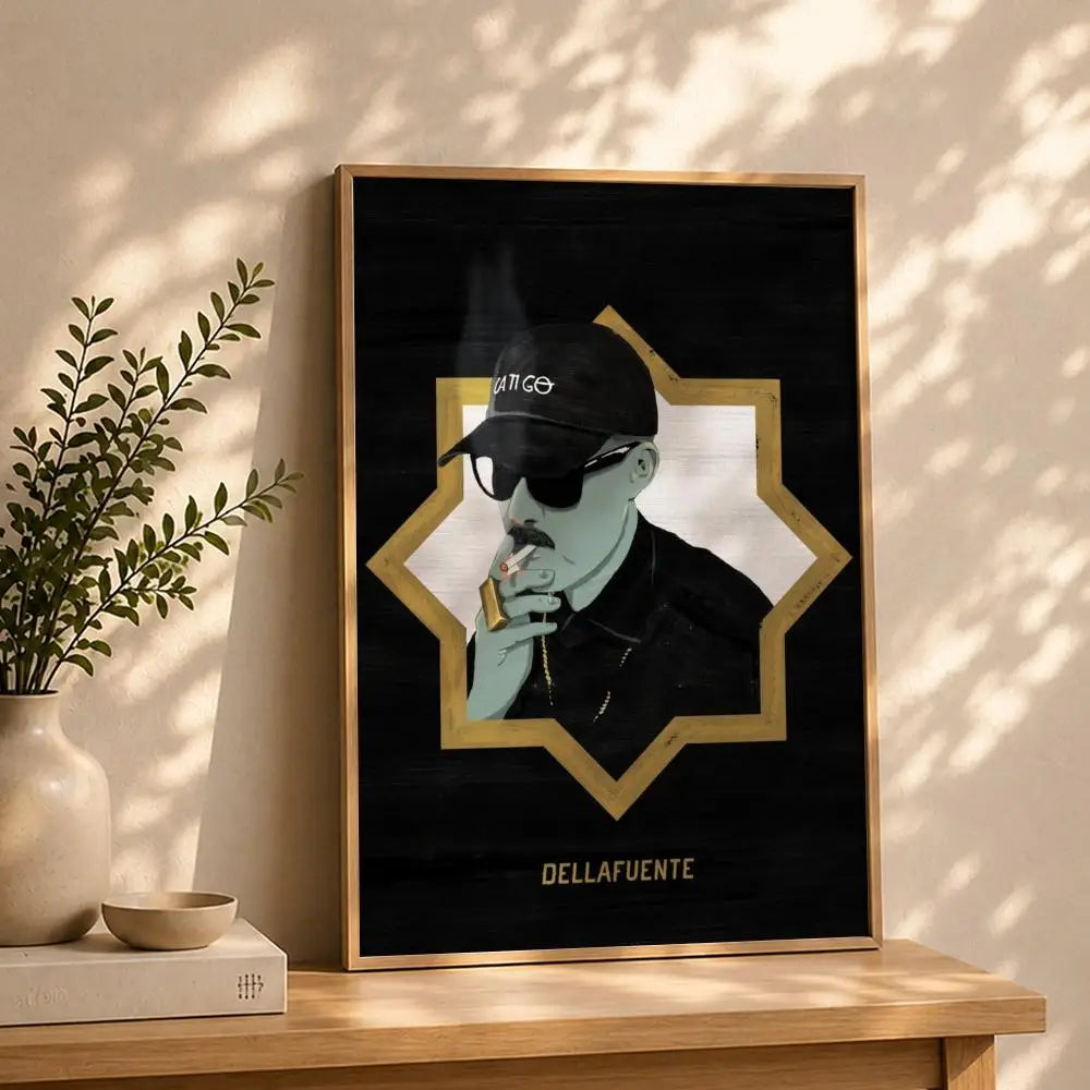 Dellafuentes Singer HD Poster | Self-Adhesive Waterproof Wall Art Music Wall Poster Peaceful Pleasures Health and Wellness