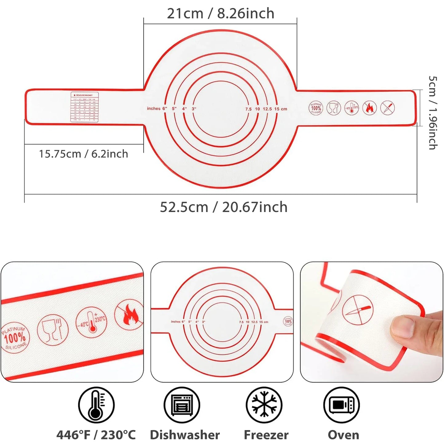 Silicone Bread Sling for Dutch Oven | Reusable Non-Stick Baking Mat with Long Handles