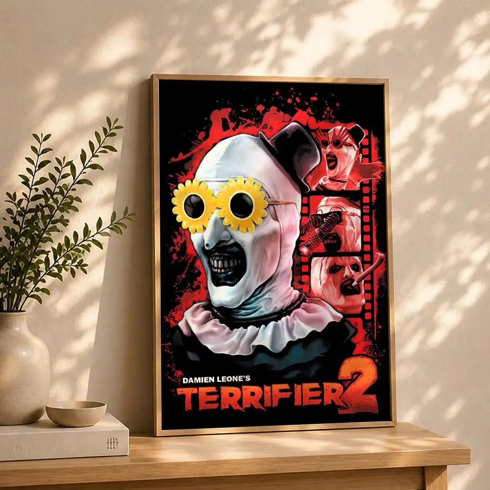 Terrifier Movie Poster HD Self-Adhesive Waterproof Wall Art Movie Wall Poster Peaceful Pleasures Health and Wellness White4 40X50cmNoframe