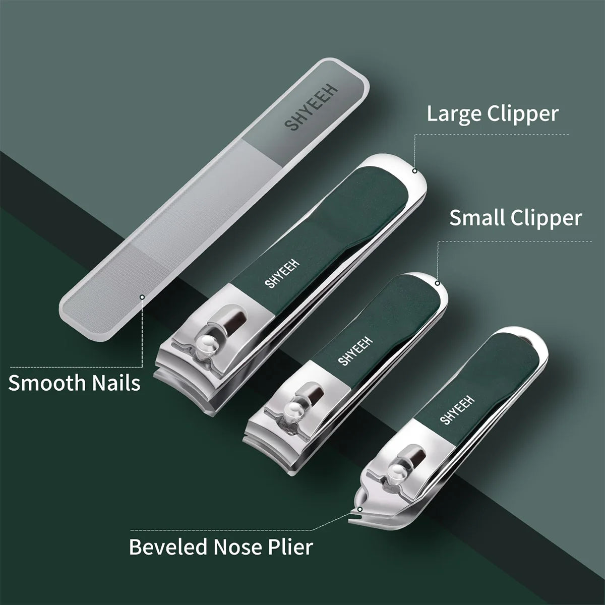 4 Pcs Manicure, Stainless Steel Nail Clippers, Beauty Tool Portable Set, Professional Grooming Kits, Travel Nail Kit Peaceful Pleasures Health and Wellness