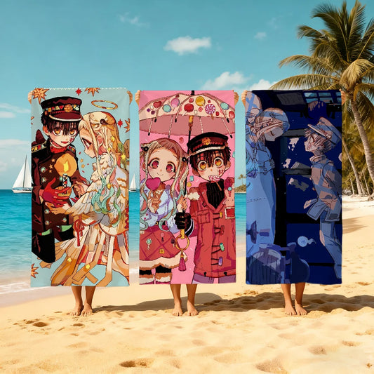 Hanako Kun Quick-Dry Microfiber Beach Towel | 11 Sizes Microfiber Beach Towel Peaceful Pleasures Health and Wellness