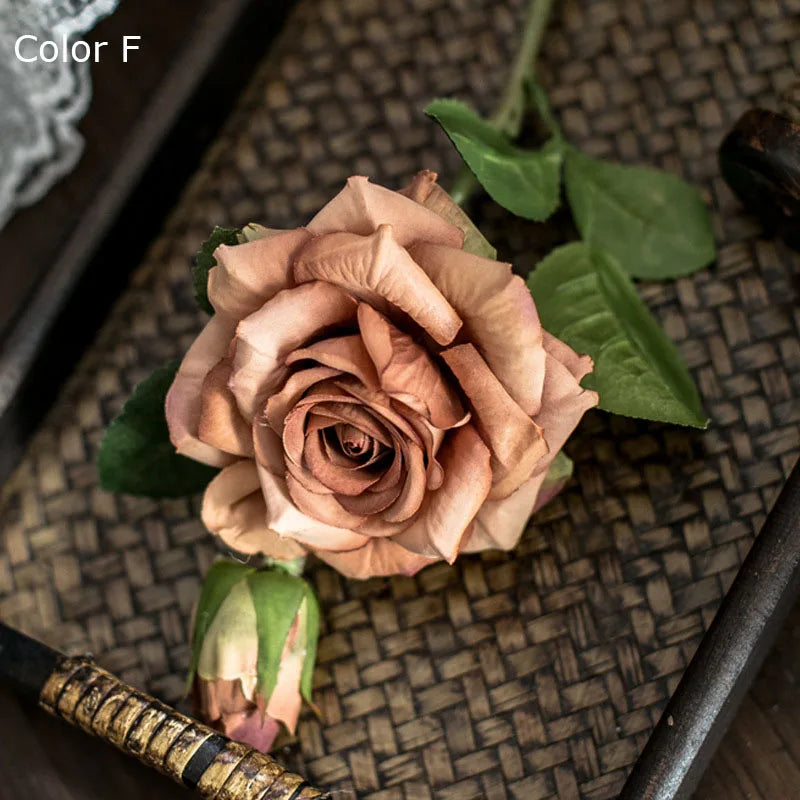 Big Silk Rose Branch – Artificial Flowers for Wedding & Home Decor