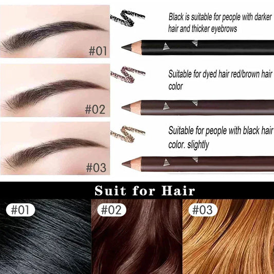 Waterproof Eyebrow Pencil Set 6/12 Pcs – Natural Black & Brown Eyebrow Pencil Set Oasis Select