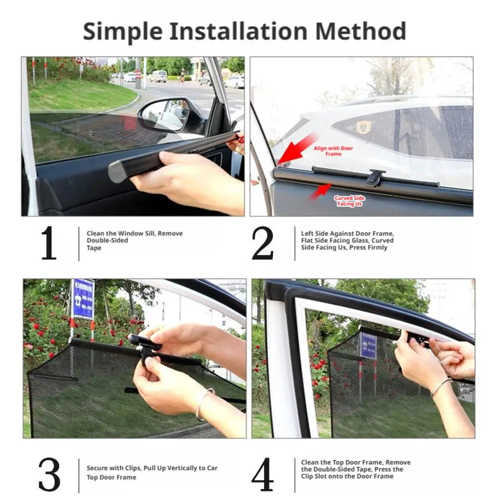 52cm Retractable Car Window Sun Shade Mesh for Sedan & SUV