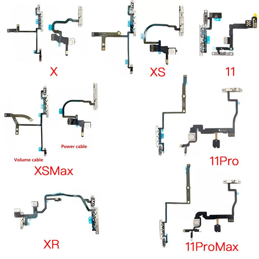 Power Volume Silent Flex Cable iPhone X XR XS 11 Pro Max Phone Repair Part Oasis Select