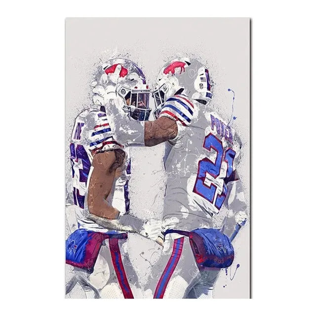 Abstract Football Athlete Canvas Print | Sports Wall Art
