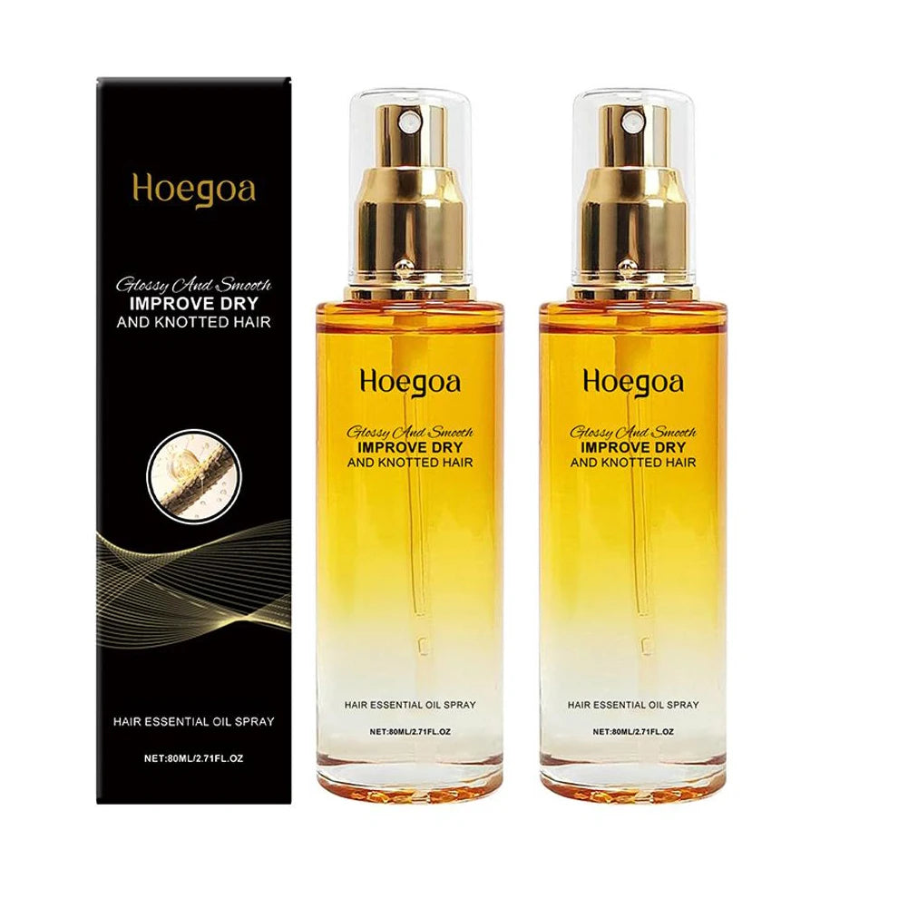 Scented Hair Care Essential Oil Spray 80ml – Anti-Frizz, Smoothing & Nourishing Non-Greasy Hair Oil for Dry & Damaged Hair (1 or 2 Pack) Peaceful Pleasures Health and Wellness 80ml X2