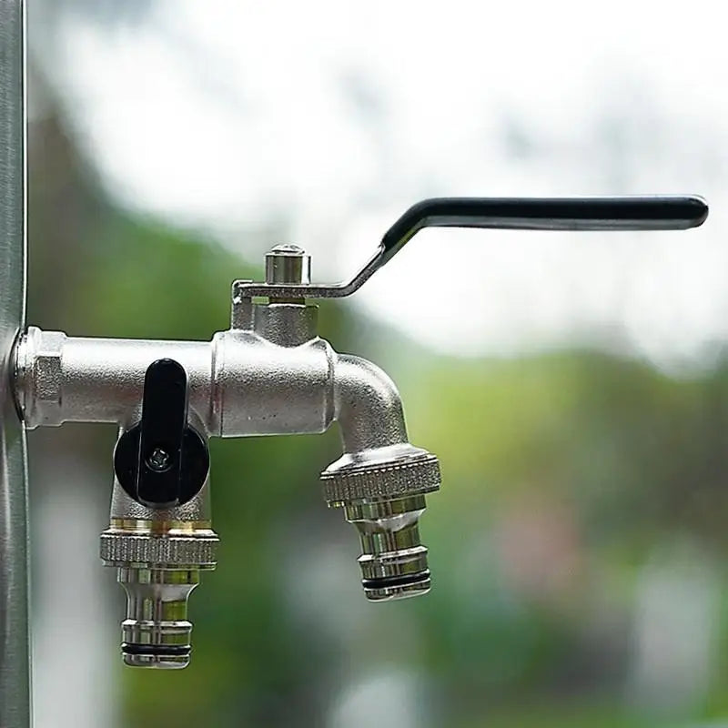 1Pcs 1/2'' 3/4'' IBC Water Tank Connector Garden Hose Tap Faucet Adapter With 2 Outlets Irrigation Joint Replacement Fitting Peaceful Pleasures Health and Wellness