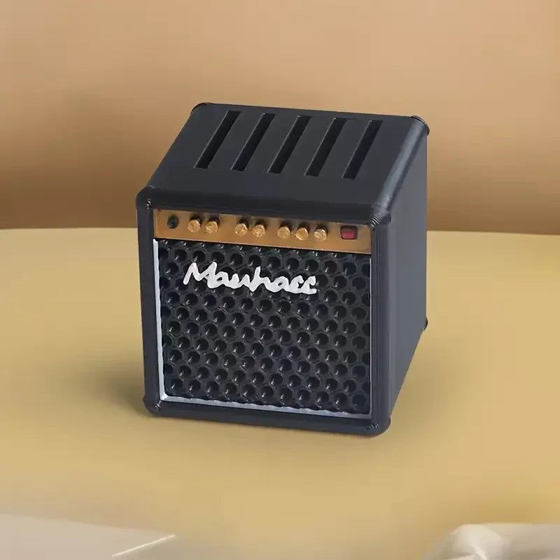 3D Printed Music Guitar Bass pick Storage Box Modern Art Simulated speakers Modeling Space-saving Desktop Ornament Friend Gifts Peaceful Pleasures Health and Wellness black