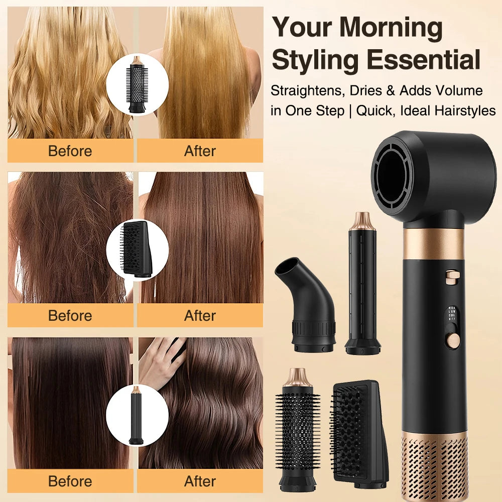 6 In 1 Hot Air Brush Low Noise Damage Free Styling Wet Dry Use One Step Hair Dryer And Volumizer Hair Styling Tool Home Salon Peaceful Pleasures Health and Wellness