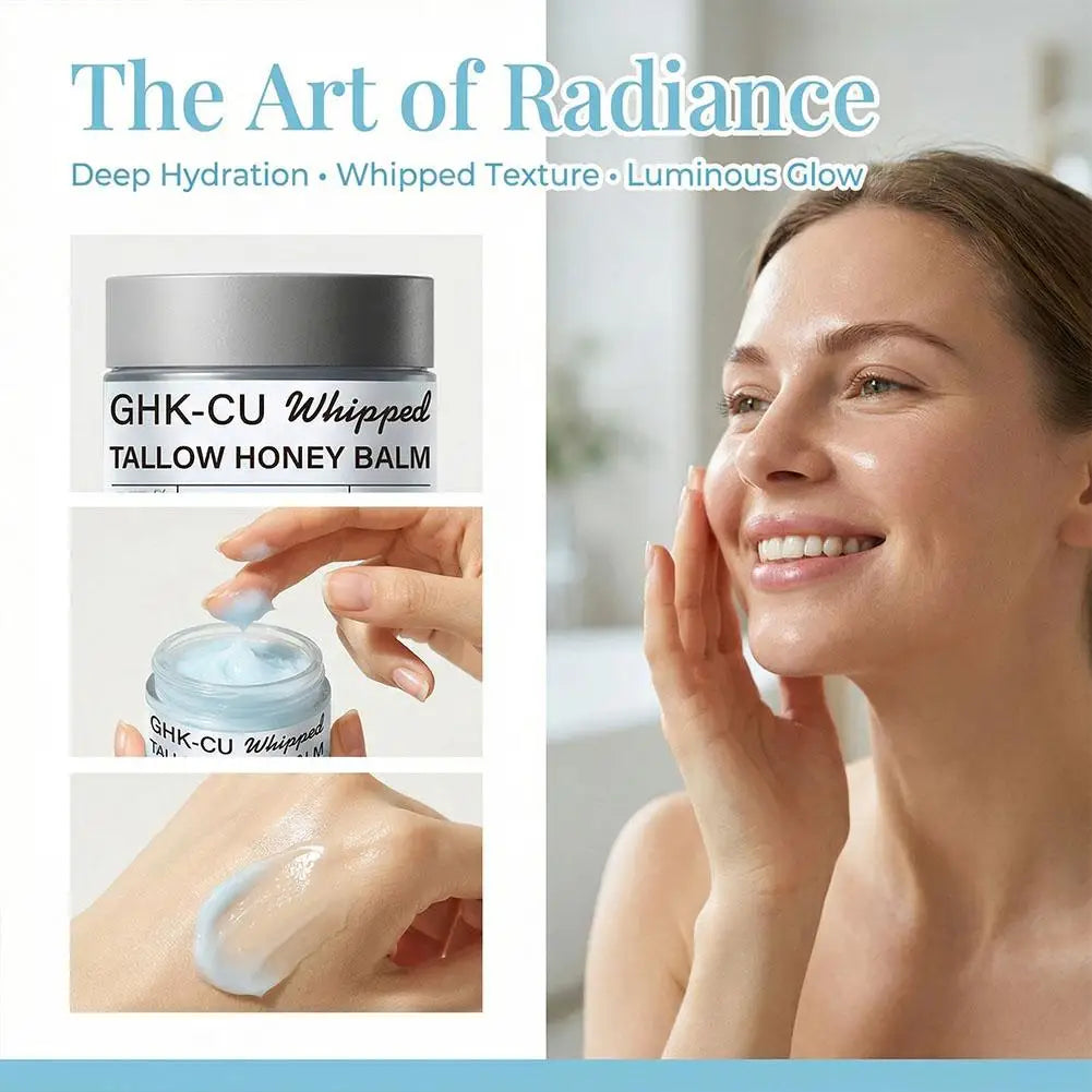 Copper Peptides GHK-Cu Beef Tallow Face Cream Blue Balm Manuka Honey Face and Body Moisturizer for Mature, Dry & Sensitive Skin Peaceful Pleasures Health and Wellness