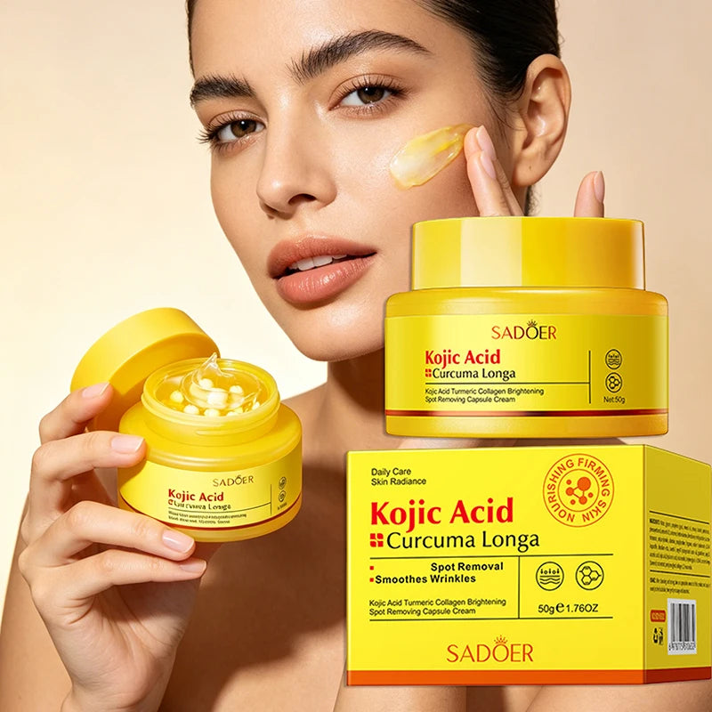 Kojic Acid Turmeric Collagen Cream 50g Deeply Moisturizing Barrier Repair Face Cream For Skin Daily Nourishing Skin Care Peaceful Pleasures Health and Wellness