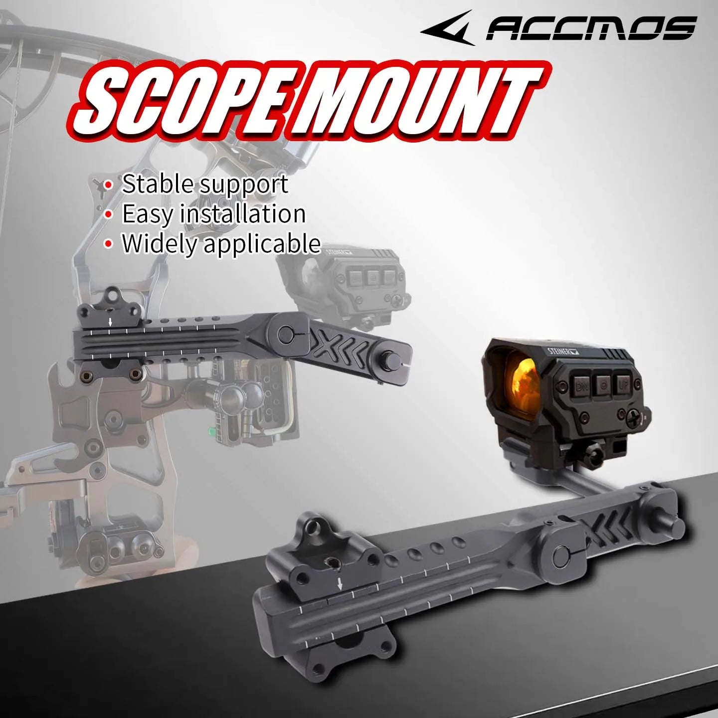 Compound Bow Sight Low-light Stand Black Aluminium Alloy Durable