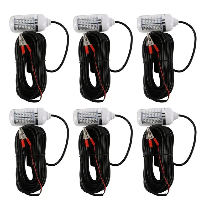 12V Green LED Underwater Fishing Light – 6-Pack Submersible