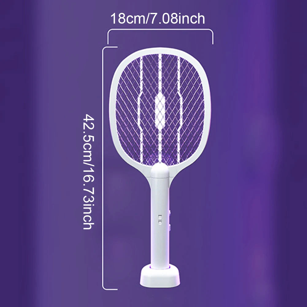 2-in-1 Electric Mosquito Swatter Mosquito Killer USB Rechargeable Angle Adjustable Electric Bug Zapper Fly Bat Insect Swatter Peaceful Pleasures Health and Wellness