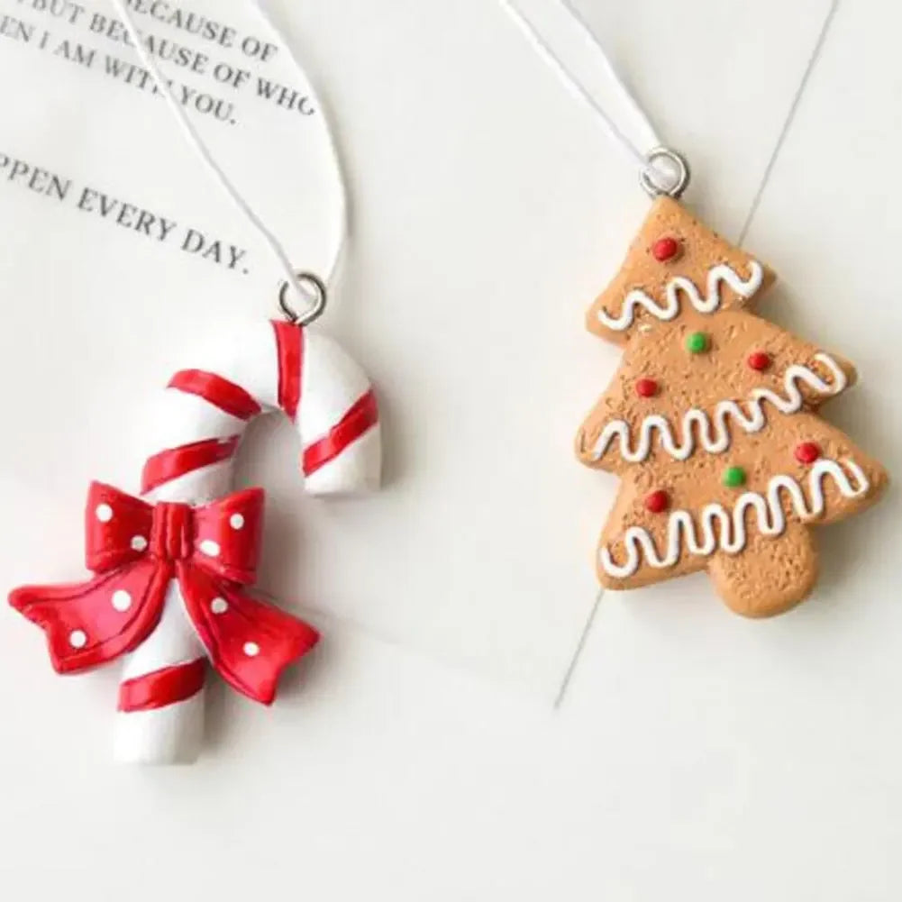 Christmas Resin Candy Ornament Set – 4 Festive Tree Pendants