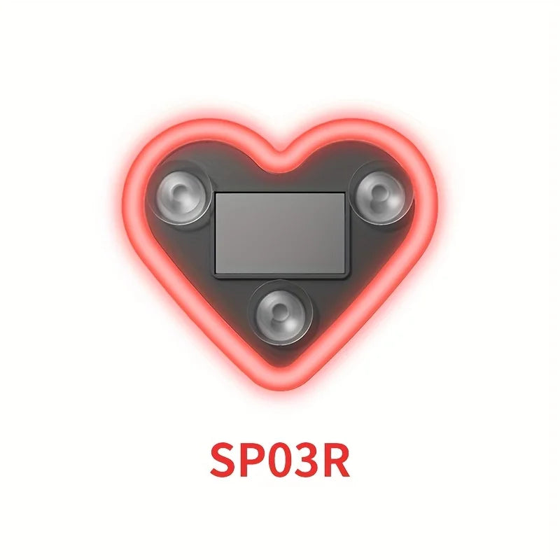Solar Heart-Shaped RGB LED Car Atmosphere Light | Neon Glow