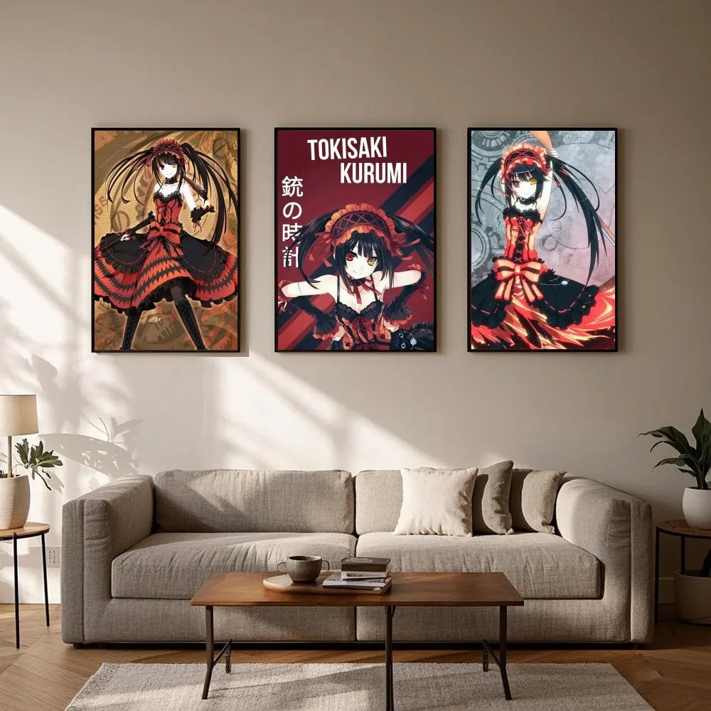 Tokisaki Kurumi Date A Live Anime Poster | HD Waterproof Wall Art Anime Wall Poster Peaceful Pleasures Health and Wellness