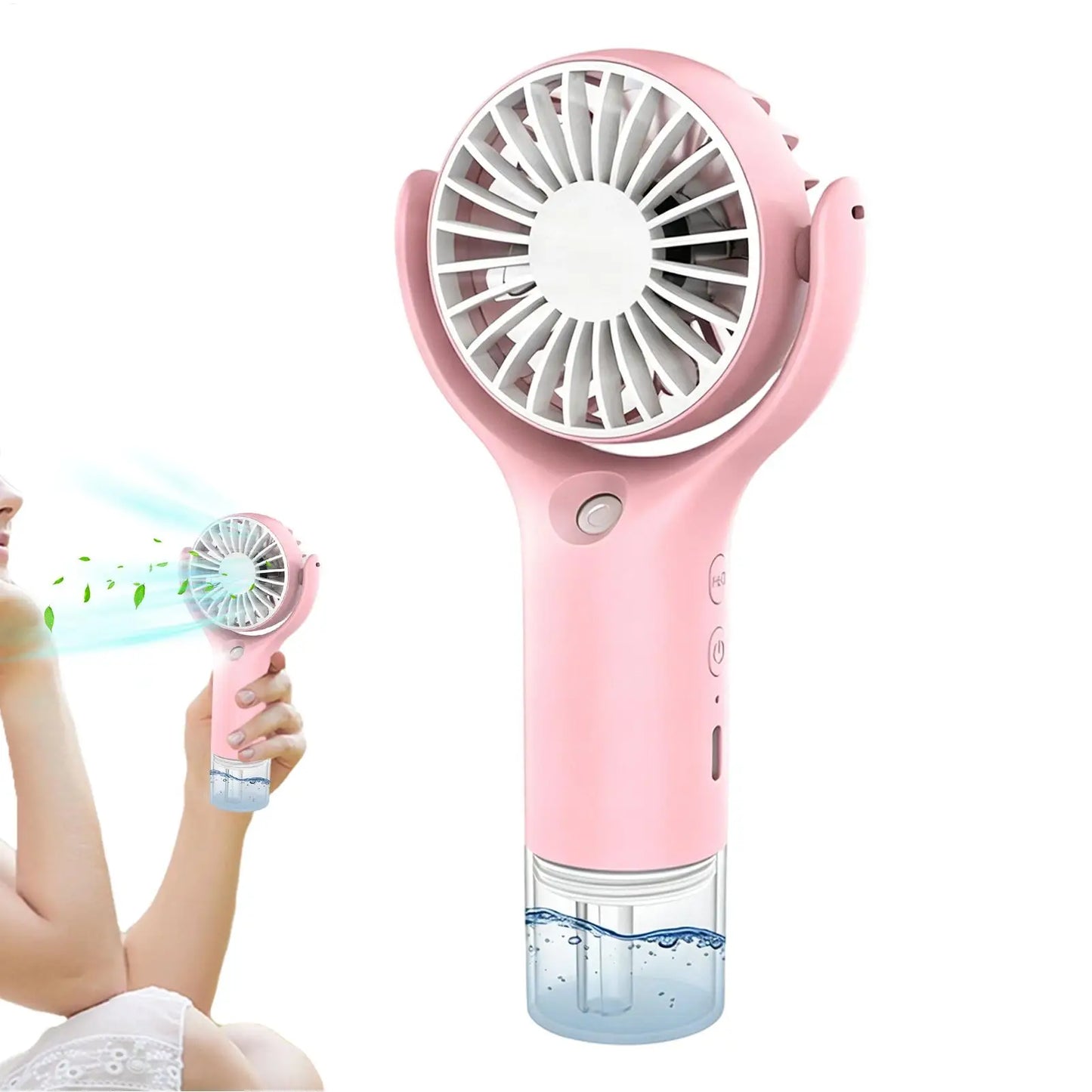 Portable Handheld Mist Fan – USB Rechargeable, 3-Speed