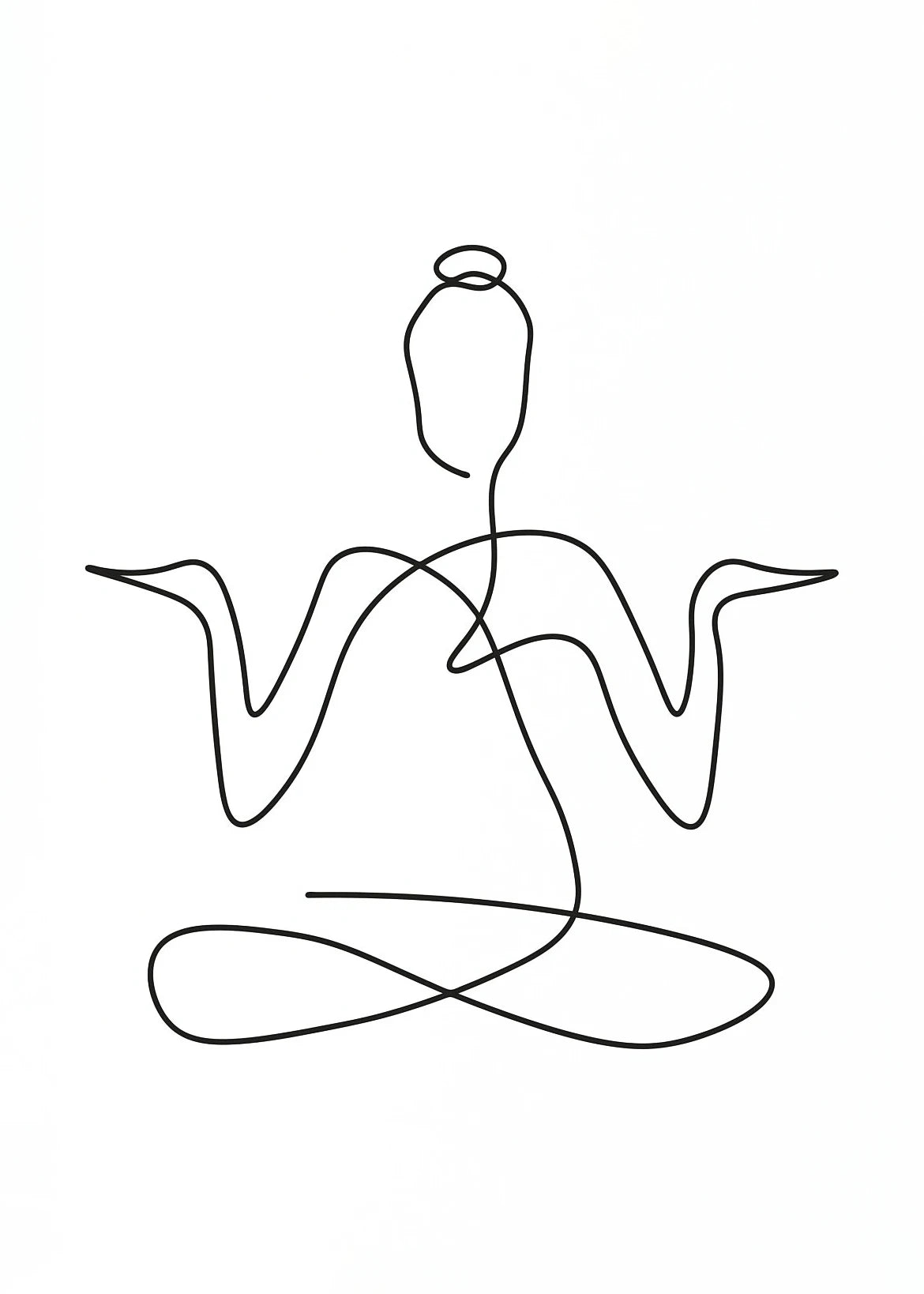 Yoga Pose Line Art Meditation Poster Yoga Symbol Breathe Canvas Printing Minimalist Modern Wall Art Picture Yoga Room Decor Peaceful Pleasures Health and Wellness DM112-12 40x50cm Unframed