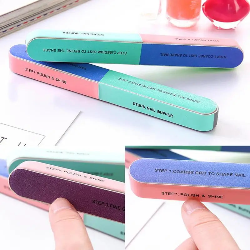 6-Sided EVA Nail File & Buffer – 7-Step Manicure Tool