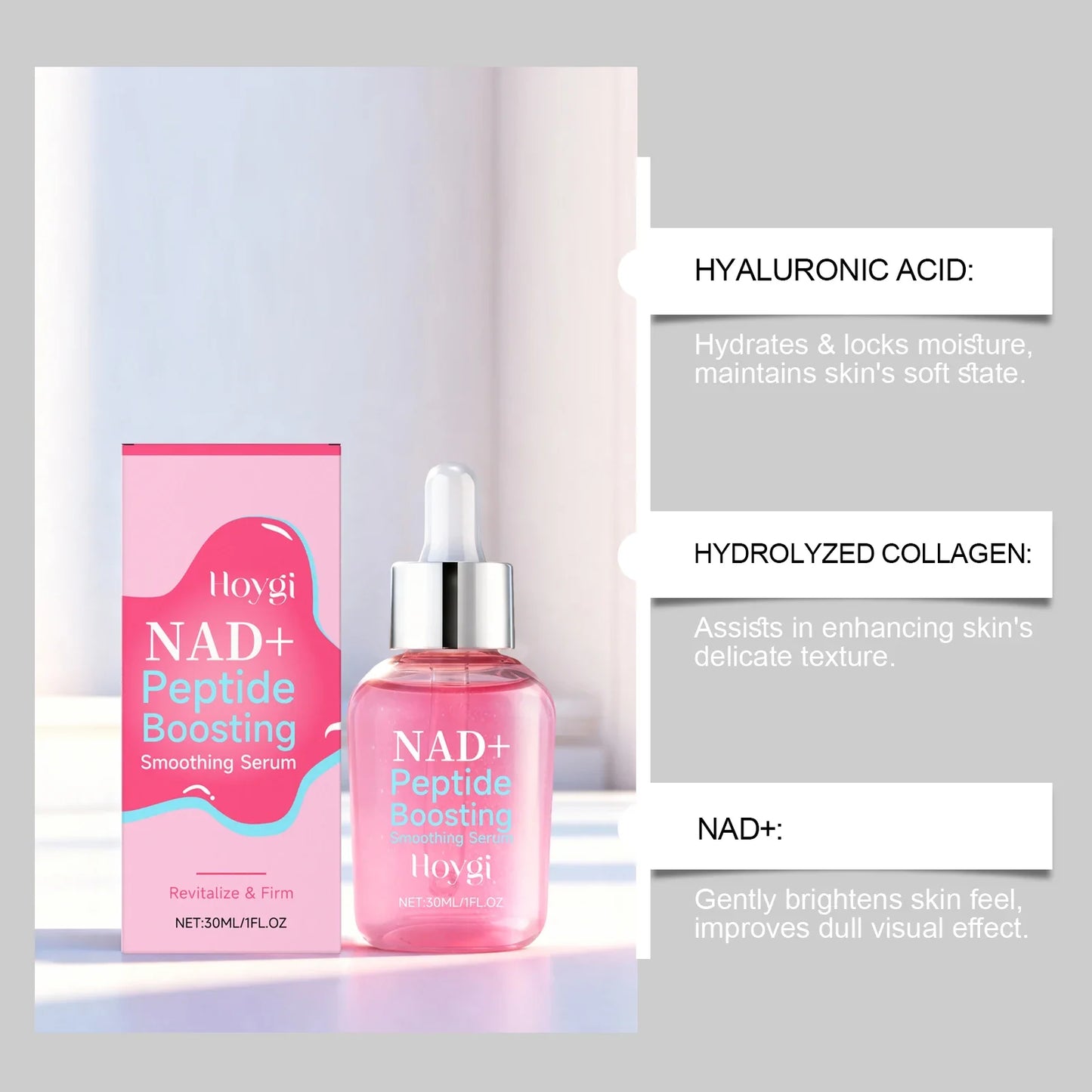 NAD+ Peptide Face Serum – Collagen & Hyaluronic Acid 30ml