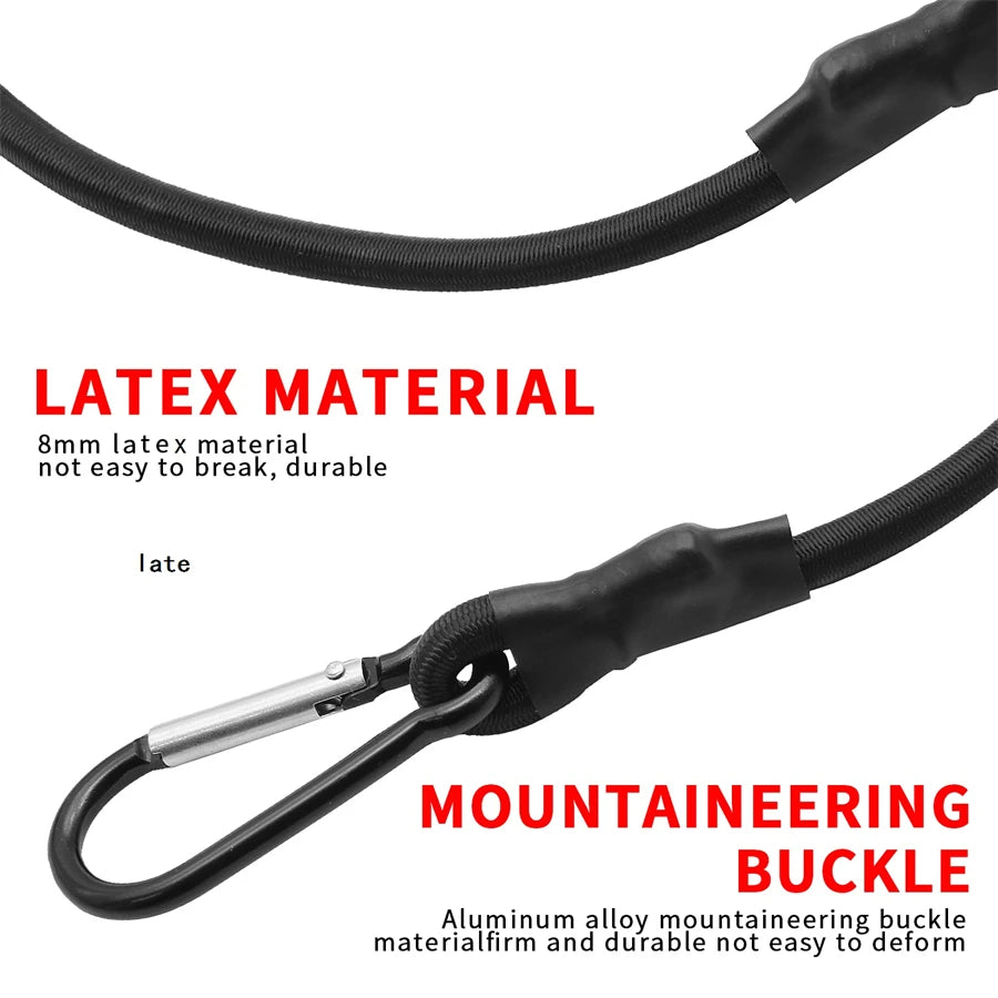 8MM Heavy Duty Bungee Cords with Hooks – Multi-Size Tie Down