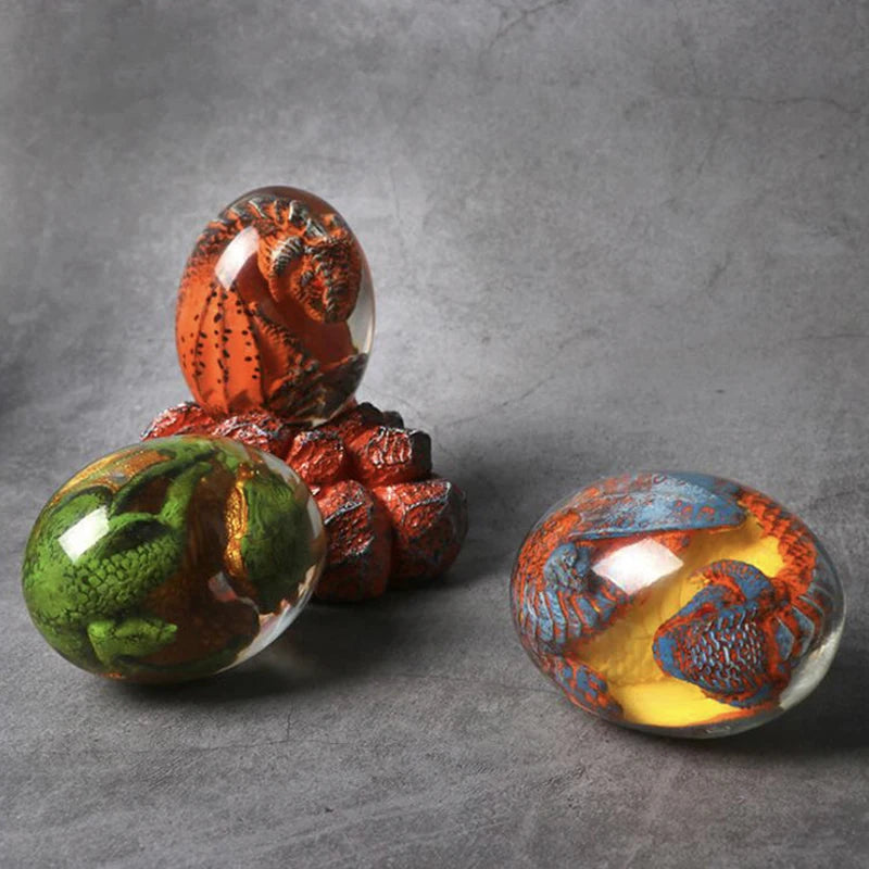 Crystal Lava Dragon Egg Resin Sculpture | Fantasy Collectible