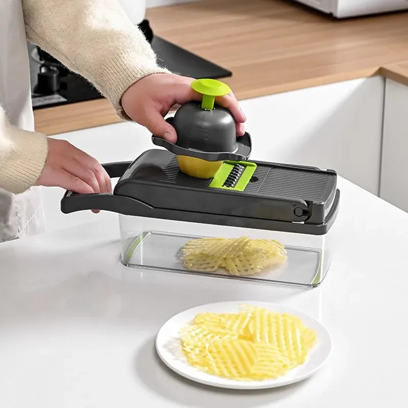 14pcs Multifunctional Vegetable Chopper Onion Chopper Handle Food Grate Food Chopper Kitchen Vegetable Slicer Dicer Cut Peaceful Pleasures Health and Wellness