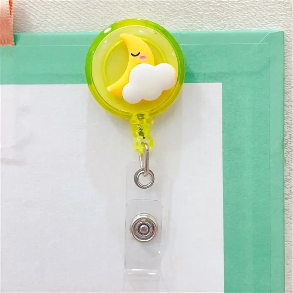 Cute ABS Card Holder Name Tag Nurse Doctor Cartoon ID Card Clips Retractable Badge Reel Badge Holder Name Card Holder Peaceful Pleasures Health and Wellness 17