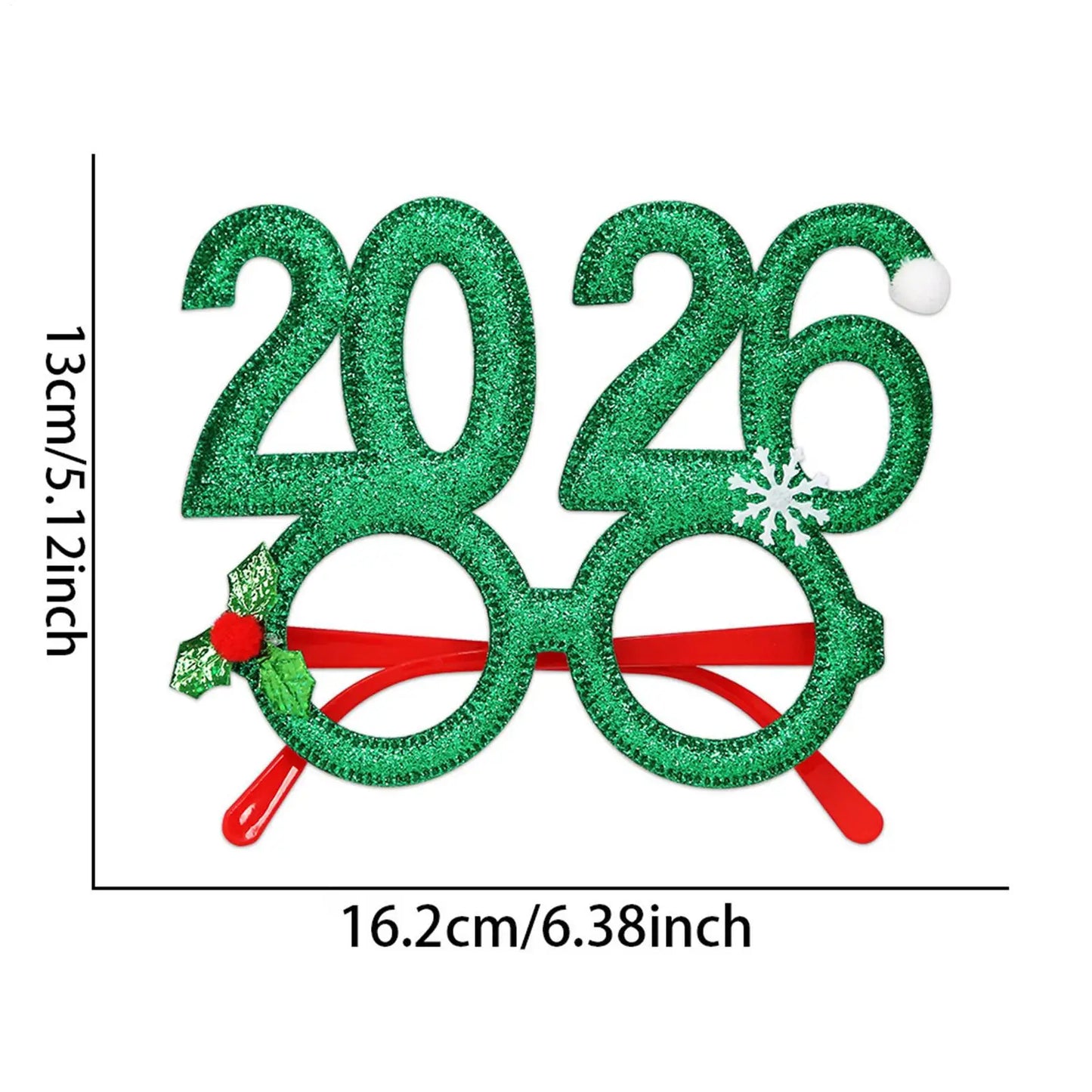 Funny 2026 Christmas Glasses | Holiday Party Photo Booth Eyewear