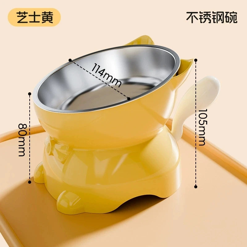 Elevated Cat & Dog Bowl – Anti-Spill Stainless Steel Pet Bowl