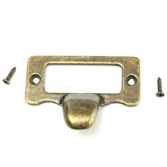 10-Pack Antique Brass Label Pulls 48x35mm | Cabinet Name Card Holders Cabinet Label Pulls Oasis Select China Mainland