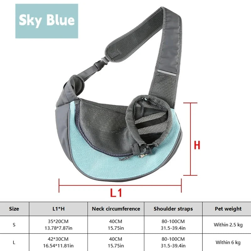 Breathable Mesh Dog & Cat Sling Carrier – Travel Crossbody Bag