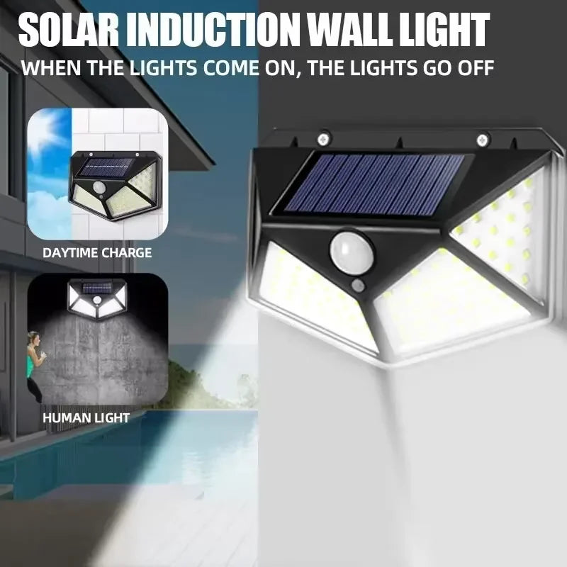 100 LED Solar Wall Light | Waterproof Motion Sensor Outdoor